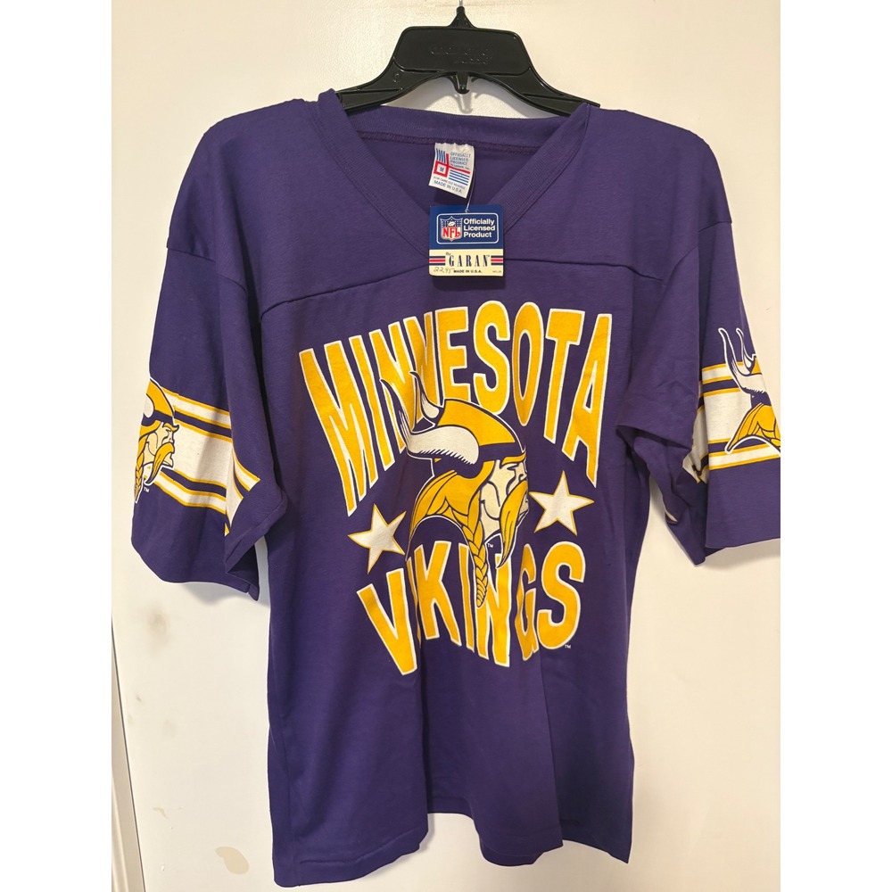 Vintage Minnesota Vikings NFL shirt Garan Purple Made in USA NWT Mens Medium